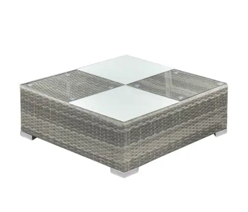 6-Osaline Aiamööblikomplekt Patjadega, Polürotang, Hall