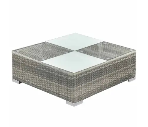 8-Daļīgs Dārza Atpūtas Mēbeļu Komplekts Ar Matračiem, Pelēks Pe Vidaxl