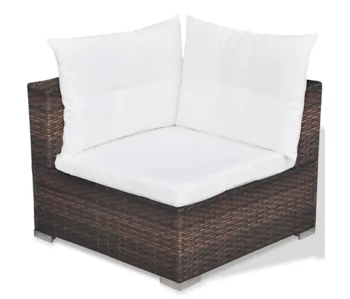 Sodo Komplektas Su Pagalvėlėmis, 5 Dalių, Rudas, Poliratanas