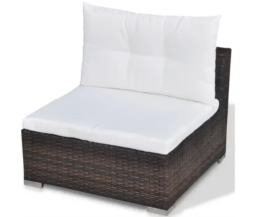 Sodo Komplektas Su Pagalvėlėmis, 5 Dalių, Rudas, Poliratanas