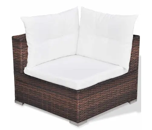 Sodo Komplektas Su Pagalvėlėmis, 6 Dalių, Rudas, Poliratanas