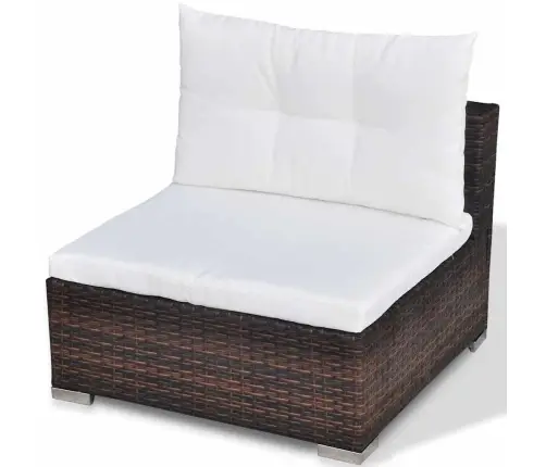 Sodo Komplektas Su Pagalvėlėmis, 6 Dalių, Rudas, Poliratanas