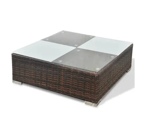 Sodo Komplektas Su Pagalvėlėmis, 6 Dalių, Rudas, Poliratanas