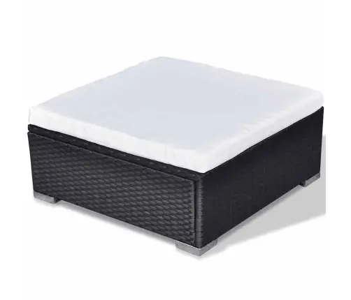 6-Osaline Aiamööblikomplekt Patjadega, Polürotang, Must