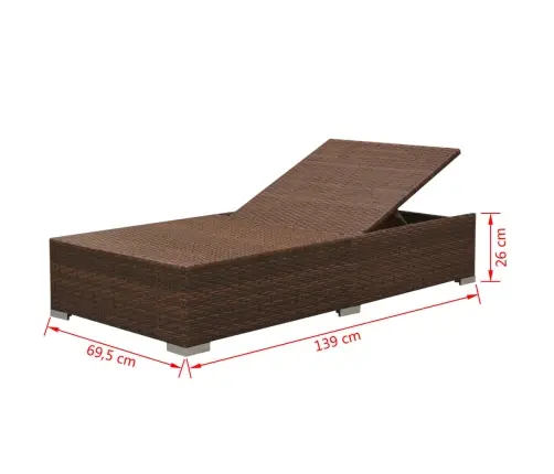 3-Daļīgs Dārza Atpūtas Mēbeļu Komplekts Ar Matračiem, Pe, Brūns Vidaxl