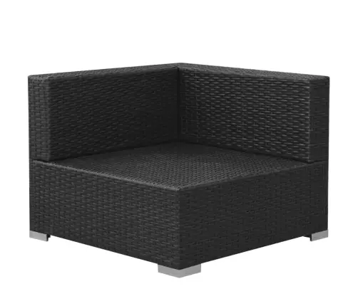 3-Daļīgs Dārza Atpūtas Mēbeļu Komplekts Ar Matračiem, Pe, Melns Vidaxl