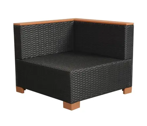 7-Osaline Aiamööblikomplekt Patjadega, Polürotang, Must