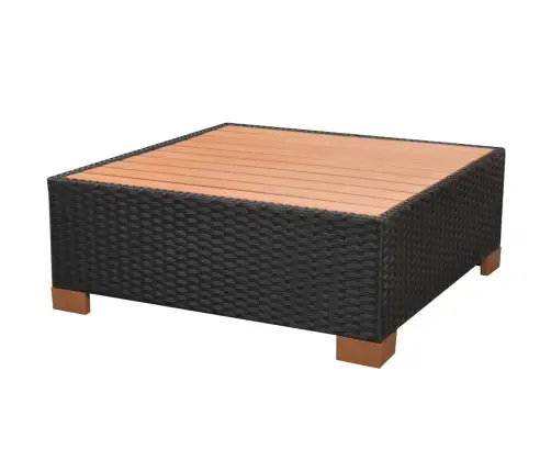 7-Osaline Aiamööblikomplekt Patjadega, Polürotang, Must