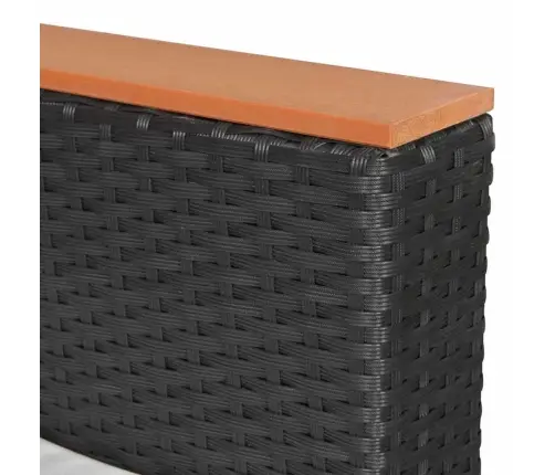 Sodo Poilsio Baldų Komplektas Su Pag., 10D., Juod. Sp., Polir.