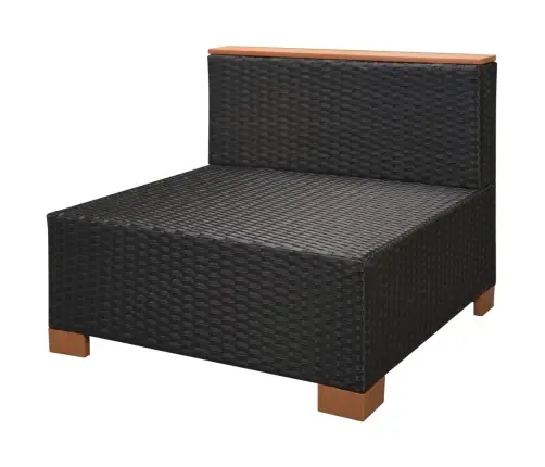 6-Daļīgs Dārza Atpūtas Mēbeļu Komplekts Ar Matračiem, Pe, Melns Vidaxl