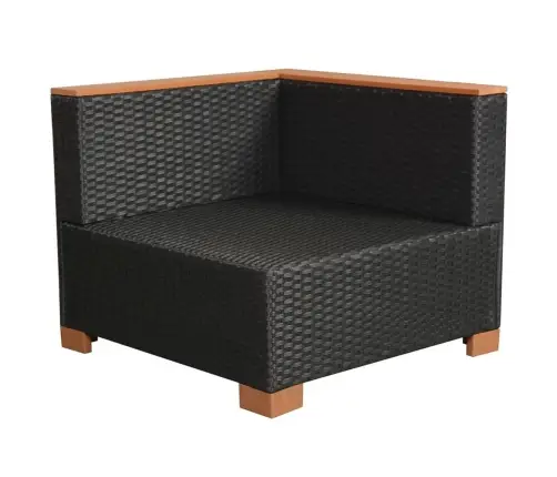 8-Daļīgs Dārza Atpūtas Mēbeļu Komplekts Ar Matračiem, Pe, Melns Vidaxl