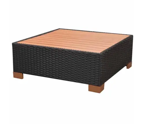 8-Daļīgs Dārza Atpūtas Mēbeļu Komplekts Ar Matračiem, Pe, Melns Vidaxl