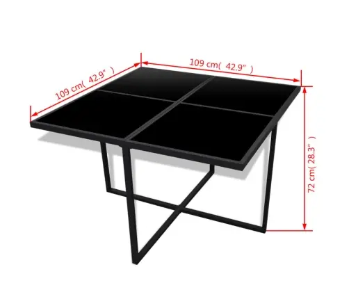 9-Daļīgs Dārza Mēbeļu Komplekts Ar Matračiem, Pe Pinums, Melns Vidaxl