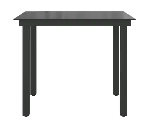 Dārza Galds, Melns, 80X80X74 Cm, Alumīnijs Un Stikls Vidaxl