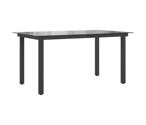 Sodo Stalas, Juodas, 150X90X74cm Aliuminis Ir Stiklas