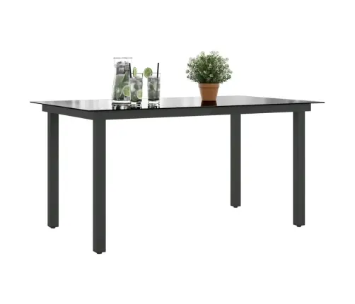 Sodo Stalas, Juodas, 150X90X74cm Aliuminis Ir Stiklas