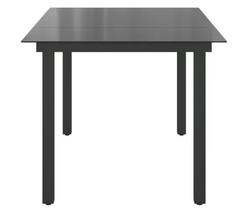 Sodo Stalas, Juodas, 150X90X74cm Aliuminis Ir Stiklas