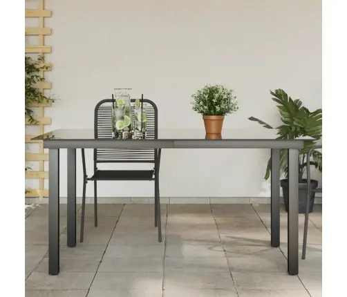 Sodo Stalas, Juodas, 150X90X74cm Aliuminis Ir Stiklas