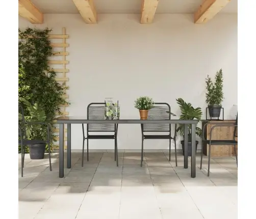 Dārza Galds, Melns, 190X90X74 Cm, Alumīnijs Un Stikls Vidaxl