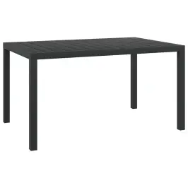 Sodo Stalas, Juodas, 150X90X74cm Aliuminis Ir Wpc