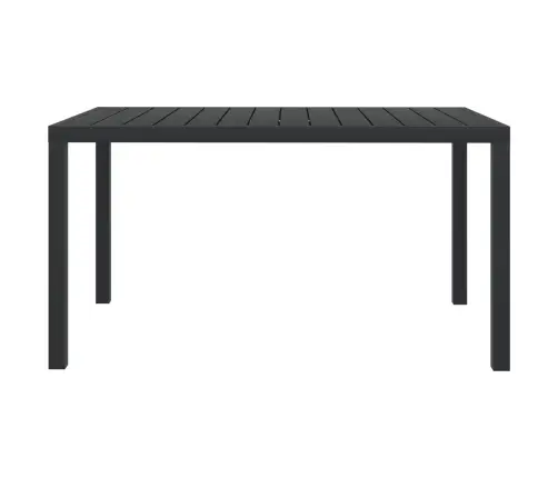 Sodo Stalas, Juodas, 150X90X74cm Aliuminis Ir Wpc