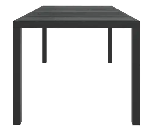 Dārza Galds, Melns, 185X90X74 Cm, Alumīnijs Un Wpc Vidaxl