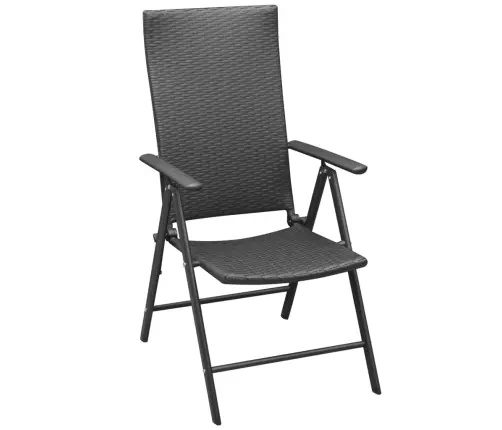 Dārza Krēsli, 2 Gab., Pe Rotangpalma, Melni Vidaxl