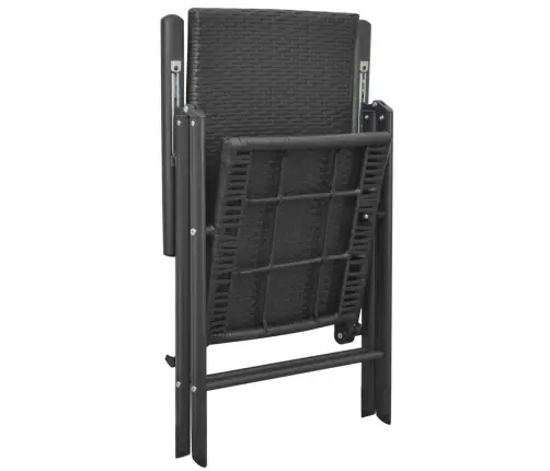 Dārza Krēsli, 2 Gab., Pe Rotangpalma, Melni Vidaxl