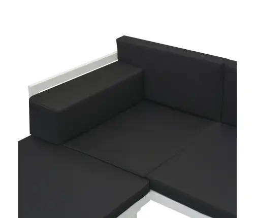 4-Osaline Aiadiivanikomplekt Patjadega, Alumiinium, Must