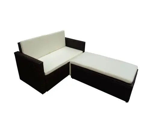 2-Daļīgs Dārza Atpūtas Mēbeļu Komplekts Ar Matračiem, Pe, Brūns Vidaxl