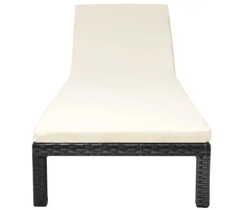 Sauļošanās Zvilnis Ar Matraci, Melna Pe Rotangpalma Vidaxl