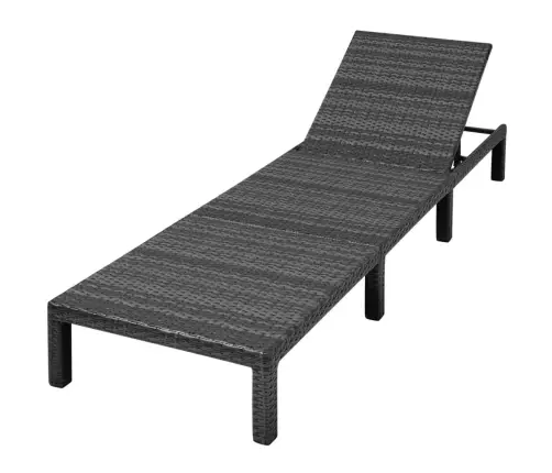 Sauļošanās Zvilnis Ar Matraci, Melna Pe Rotangpalma Vidaxl