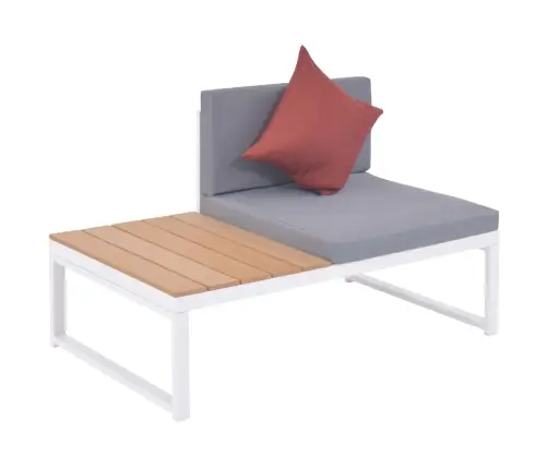 5-Daļīgs Dārza Atpūtas Mēbeļu Komplekts, Matrači, Alumīnijs,Wpc Vidaxl