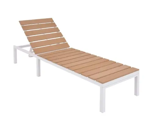 5-Daļīgs Dārza Atpūtas Mēbeļu Komplekts, Matrači, Alumīnijs,Wpc Vidaxl