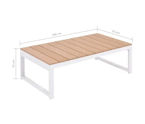 5-Daļīgs Dārza Atpūtas Mēbeļu Komplekts, Matrači, Alumīnijs,Wpc Vidaxl