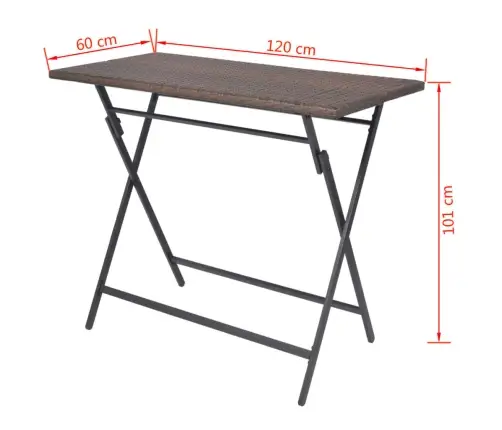 7-Osaline Aiamööblikomplekt, Teras, Polürotang, Pruun