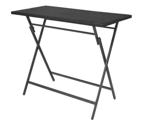 7-Daļīgs Dārza Mēbeļu Komplekts, Saliekams, Tērauds, Pe, Melns Vidaxl