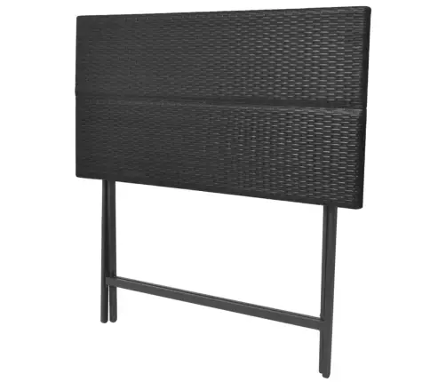 7-Daļīgs Dārza Mēbeļu Komplekts, Saliekams, Tērauds, Pe, Melns Vidaxl