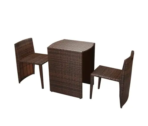 Bistro Baldų Komplektas Su Pagalvėmis, 3D., Rudas, Polirat.