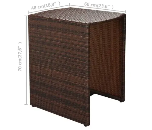 Bistro Baldų Komplektas Su Pagalvėmis, 3D., Rudas, Polirat.