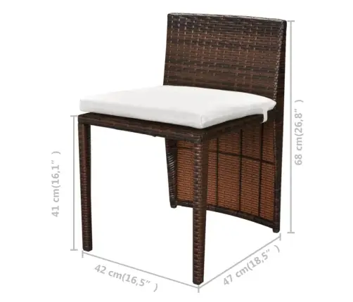 Bistro Baldų Komplektas Su Pagalvėmis, 3D., Rudas, Polirat.