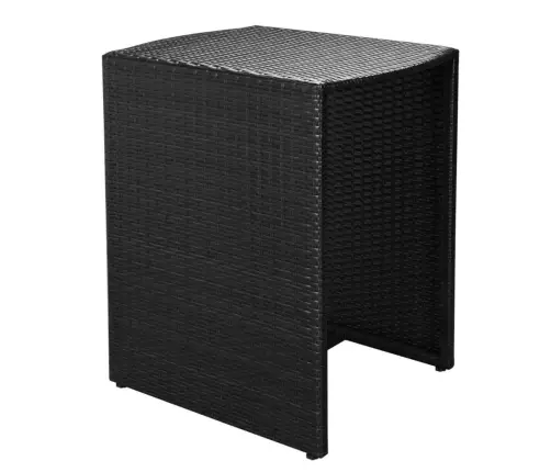 3-Daļīgs Bistro Mēbeļu Komplekts Ar Matračiem, Pe Pinums, Melns Vidaxl