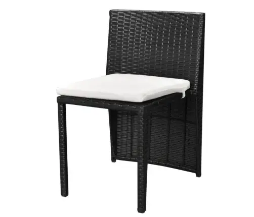 3-Daļīgs Bistro Mēbeļu Komplekts Ar Matračiem, Pe Pinums, Melns Vidaxl