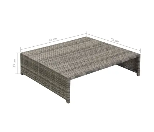 5-Osaline Aiamööblikomplekt Patjadega, Polürotang, Hall