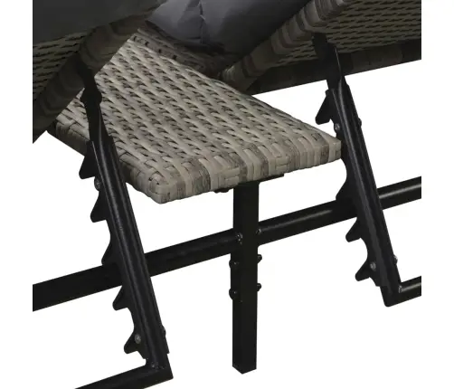 5-Osaline Aiamööblikomplekt Patjadega, Polürotang, Hall