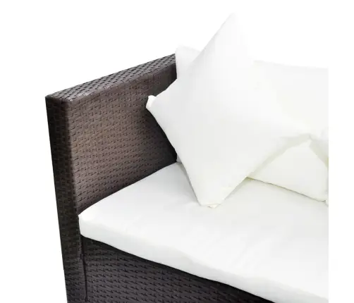 4-Daļīgs Dārza Atpūtas Mēbeļu Komplekts Ar Matračiem, Pe, Brūns Vidaxl