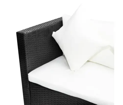 4-Daļīgs Dārza Atpūtas Mēbeļu Komplekts Ar Matračiem, Pe, Melns Vidaxl