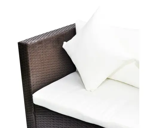 Sodo Komplektas Su Pagalvėlėmis, 4 Dalių, Rudas, Poliratanas