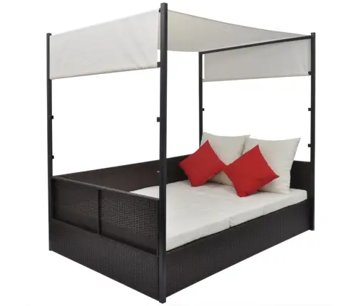 Sodo Gultas Su Skliautu, Rudas, 190X130cm Poliratanas