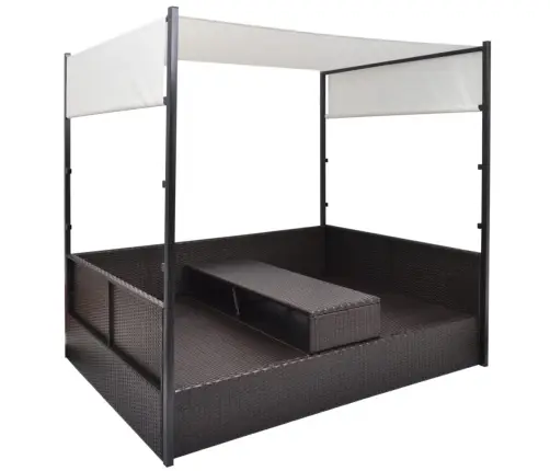 Sodo Gultas Su Skliautu, Rudas, 190X130cm Poliratanas